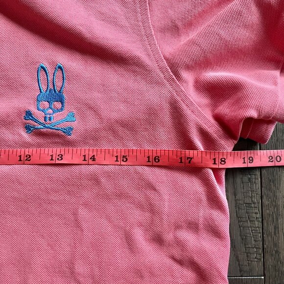 Psycho Bunny Kids Size XL Pima Cotton Polo Shirt Pink Anglo American Logo - Picture 5 of 6